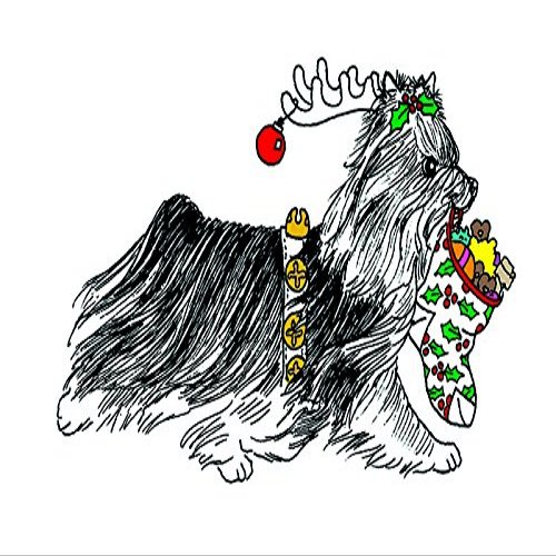 (5 Pack) Yorkshire Terrier Christmas Card (Inside Reads: Merry Christmas!)