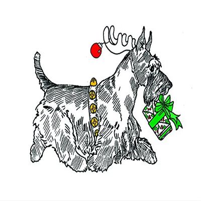 (5 Pack) Scottish Terrier Christmas Card (Inside Reads: Merry Christmas!)