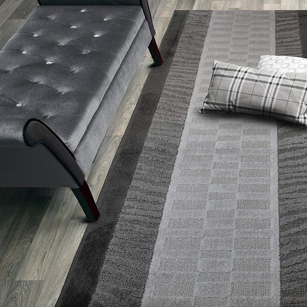 ORFA HOME Custom Cut Hallway Runner Rug, Slip Resistant, 31 Inch Wide X Your Choice of Length, Zebra Anthracite, 31 Inch X 22 feet