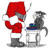 (10 Pack) Santa's Snack Cat Christmas Card Christmas Card (Inside Reads: Merry Christmas!) view 1