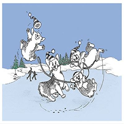(10 Pack) Crack the Whip Pembroke Welsh Corgi Christmas Card (Inside Reads: Merry Christmas!)