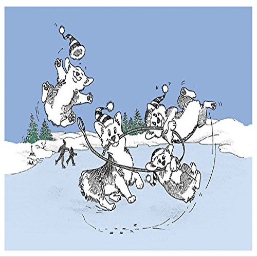 (10 Pack) Crack the Whip Pembroke Welsh Corgi Christmas Card (Inside Reads: Merry Christmas!)
