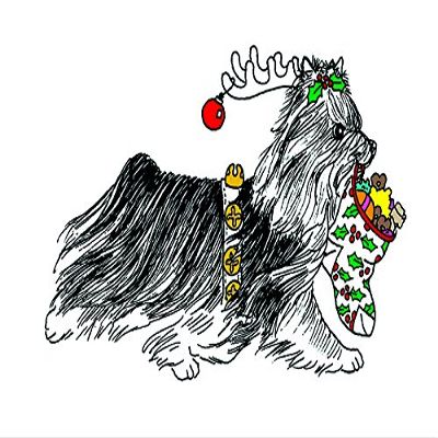 (10 Pack) Yorkshire Terrier Christmas Card (Inside Reads: Merry Christmas!)