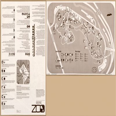 14" x 24" 1982 Map Of Washington District Of Columbias Zoo