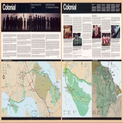 12" x 24" 1983 Map Of Colonial National Historical Park Virginia