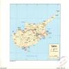 18" x 24" 1980 Map Of Cyprus National Capital Roads District Boundary view 1