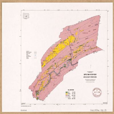 16" x 24" 1986 Map Of Mifflin County Pennsylvania Septic Tank Filter Fields