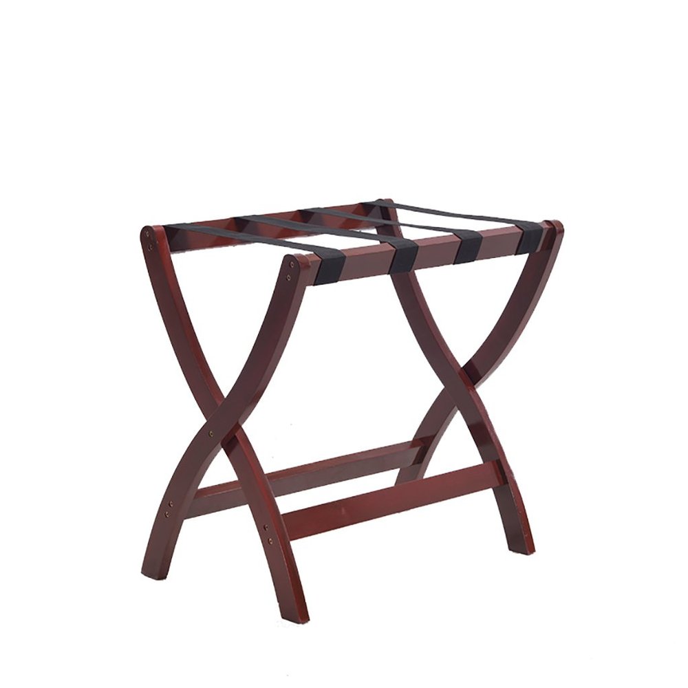 Folding luggage rack Folding luggage rack Solid wood Hotel luggage rack Bedroom room luggage rack Folding hanger Shelf (Color : 2, Size : A)