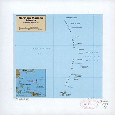 Historic Prints 18" x 24" 1989 Map of US Northern Mariana Islands