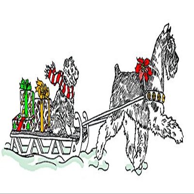 (10 Pack) Miniature Schnauzer Christmas Card Santa's Helpers (Inside Reads: Merry Christmas!)