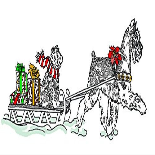 (10 Pack) Miniature Schnauzer Christmas Card Santa's Helpers (Inside Reads: Merry Christmas!)
