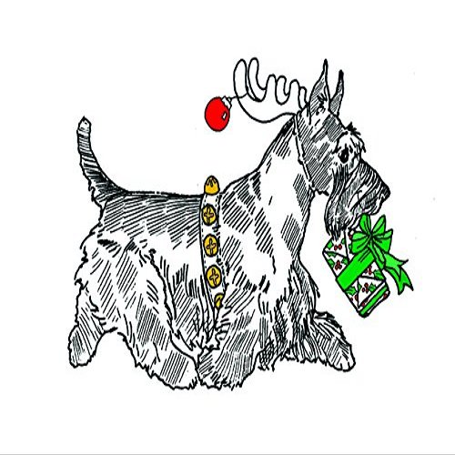 (10 Pack) Scottish Terrier Christmas Card (Inside Reads: Merry Christmas!)