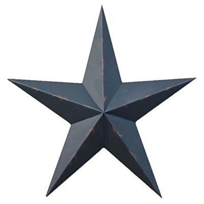 Amish Wares 53 Inch Rustic Black Barn Star Galvanized Metal Tin Painted Barn Star Farmhouse Country Decor Rust Resistant Outdoor Decor