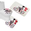 Amagical Girls Decor a Girl on The Bicycle with Flowers and Butterflies Pattern 16 Piece Bathroom Mat Set Shower Curtain Set Bath Mat Contour Mat Toilet Cover Fabric Shower Curtian with 12 Hooks view 2