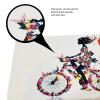 Amagical Girls Decor a Girl on The Bicycle with Flowers and Butterflies Pattern 16 Piece Bathroom Mat Set Shower Curtain Set Bath Mat Contour Mat Toilet Cover Fabric Shower Curtian with 12 Hooks view 4