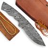 ColdLand 9.00" Hand Forged Damascus Steel Knife Blank Blade Knife Kit for Making Supplies with Wood Handle Scales, and Unstitched Leather Sheath UK26 view 2