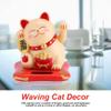 Acogedor Solar Waving Cat, Good Luck Cat, Welcoming Cat, for Home or Office Display, Car Decoration, Gift for Friends or Colleagues (Yellow) view 4