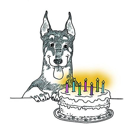 Doberman Happy Birthday Fine Art Greeting Card (Inside Reads: Happy Birthday!)