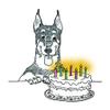 Doberman Happy Birthday Fine Art Greeting Card (Inside Reads: Happy Birthday!) view 1