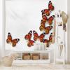 Ambesonne Butterflies Tapestry King Size, Monarch Butterfly Flying Frame Insect Exotic Weather, Wall Hanging Bedspread Bed Cover Wall Decor, 104" X 88", Dark Brown view 1