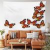Ambesonne Butterflies Tapestry King Size, Monarch Butterfly Flying Frame Insect Exotic Weather, Wall Hanging Bedspread Bed Cover Wall Decor, 104" X 88", Dark Brown view 2