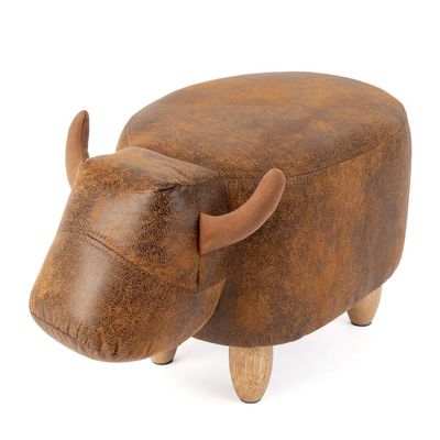 Balvi Stool, La Vache, Brown, Faux Leather/Wood