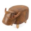 Balvi Stool, La Vache, Brown, Faux Leather/Wood view 1