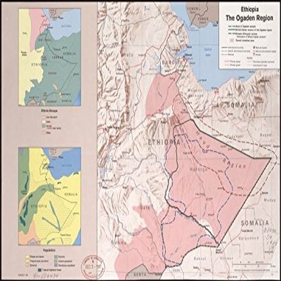 16" x 24" 1980 Map Of Ethiopia Ogaden Region