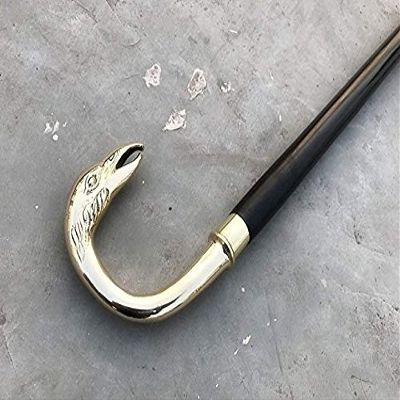 Men's Beautiful Brass Swan Head Wooden Walking Cane Walking Stick Vintage Halloween for Men's