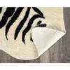 Linon Faux Hide Polyester Zebra Cowhide Area Rug in Ivory view 4