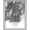 Athens map poster print | Modern black and white wall art | Scandinavian home decor | Greece City prints artwork | Fine art posters 20x30 view 1