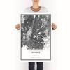 Athens map poster print | Modern black and white wall art | Scandinavian home decor | Greece City prints artwork | Fine art posters 20x30 view 2