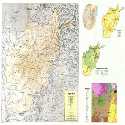 12" x 24" 1982 Map Of Afghanistan Population