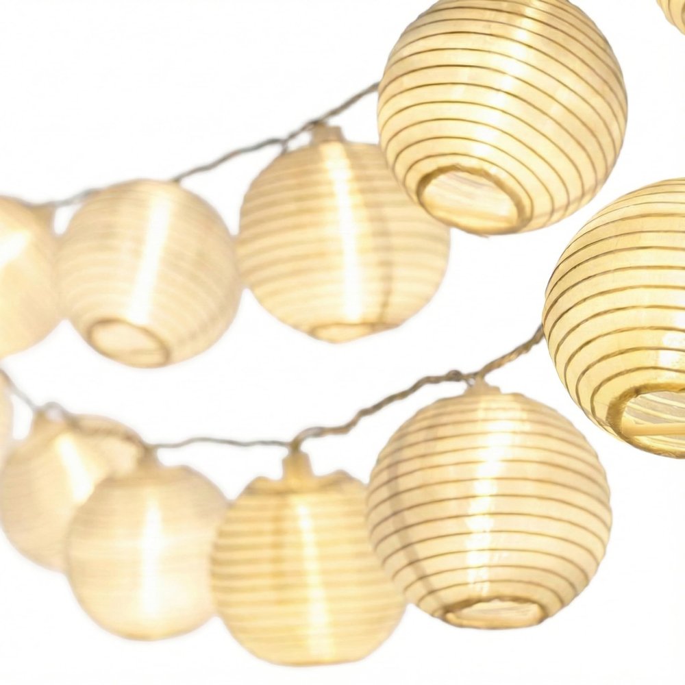 Cobus CozyHome Lantern String Lights Outdoor - 20 Lantern LEDs & 23 ft with 8 Modes | Warm White Outdoor Lampion String Lights Electric Lighting 23 ft Christmas Light