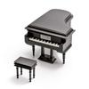 Black Wooden Grand Piano Musical Box with Compartment for Rings and Earrings 18 Note Piano Jewelry Music Box - Many Songs to Choose - California Dreamin view 3
