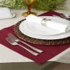 Ribbed Textured Cotton Placemats - 19 - Wine Red - Set of 6 view 2