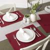 Ribbed Textured Cotton Placemats - 19 - Wine Red - Set of 6 view 3