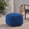 Christopher Knight Home Knox Knitted Cotton Pouf, Navy view 2