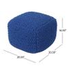Christopher Knight Home Knox Knitted Cotton Pouf, Navy view 3