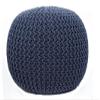 FRELISH DECOR Round Pouf Ottoman Hand Knitted 100% Cotton Pouf Foot Stool - Knitted Bean Bag - Floor Chair for Living Room Bedroom - Foot Rest for Couch (20 Diameter x 14 Height) - Dark Grey view 1