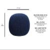 FRELISH DECOR Round Pouf Ottoman Hand Knitted 100% Cotton Pouf Foot Stool - Knitted Bean Bag - Floor Chair for Living Room Bedroom - Foot Rest for Couch (20 Diameter x 14 Height) - Navy view 3