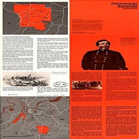 14" x 24" 1973 Map Of Chickamauga Battlefield United States