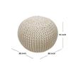 FRELISH DECOR Round Pouf Ottoman Hand Knitted 100% Cotton Pouf Foot Stool - Knitted Bean Bag - Floor Chair for Living Room Bedroom - Foot Rest for Couch (20 Diameter x 14 Height) - Natural view 3