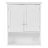 GentleShower Bathroom Wall Cabinet Wood Medicine Cabinet Multipurpose Home Kitchen Medicine Storage Organizer with 2-Doors and 1 Storage Shelf, White view 4
