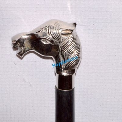 ROYALANTIQUE Nautical Brass Head Stick Walking Cane Ornate Spiral Carved Wood Camping & Hiking