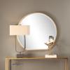 MY SWANKY HOME Luxe Gold Iron Round Arch Wall Mirror | 42" Sunrise Vanity Circle Thin Frame view 2