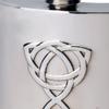 6oz Pewter Hip Flask With Double Celtic Triangle Embossed Design view 2