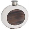 6oz Round Pewter Flask With Real Horn Insert view 1