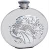 6oz Round Pewter Flask With Embossed Kells Dragon Design view 1