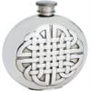 6oz Round Pewter Hip Flask With Embossed Celtic Knot Design view 1